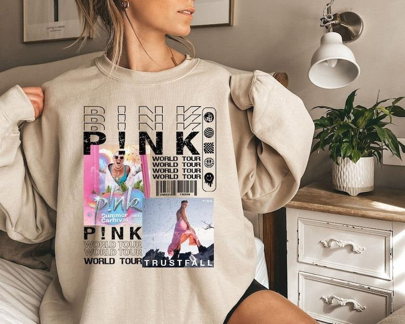 P!nk Pink Singer Summer Carnival 2024 Tour Shirt, Trustfall Album Sweatshirt Hoodie