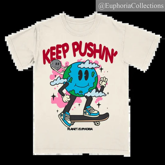 PE Keep Pushin' Planet Euphoria Shirt, Vintage Style 90s Retro Unisex Streetwear Tee , Retro Chic Tee