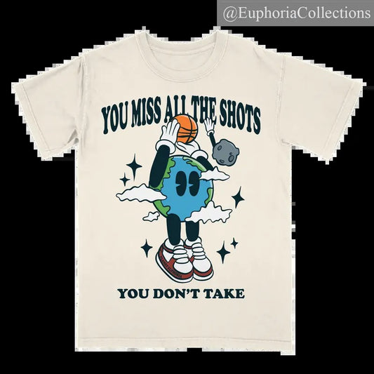 PE You Miss All The Shots Tee Planet Euphoria Shirt, Vintage Style 90s Retro Unisex Streetwear Tee , Retro Chic Tee