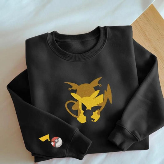 PKM Electric Mouse Sweatshirt, Pica Evolution, Embroidery Anime Tshirt, PKM University, Anime Shirt, Unisex Shirt