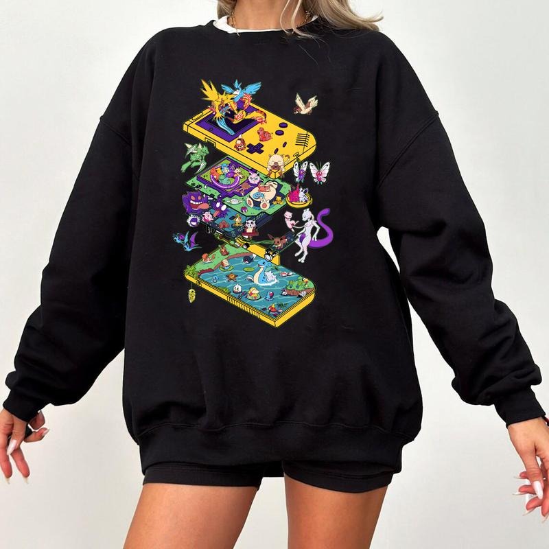 PKM Game Shirt, Retro Game T-Shirt for Game Lovers, Japanese Anime, Anime Sweatshirt