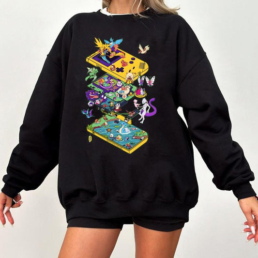 PKM Game Shirt, Retro Game T-Shirt for Game Lovers, Japanese Anime, Anime Sweatshirt