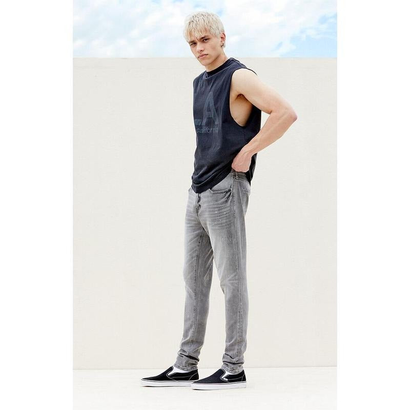 PacSun Men's Comfort Stretch Gray Stacked Skinny Jeans