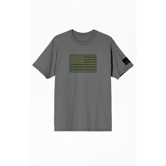 PacSun Men's Gray America Straight & Wavy Flags T-Shirt - Multicolor