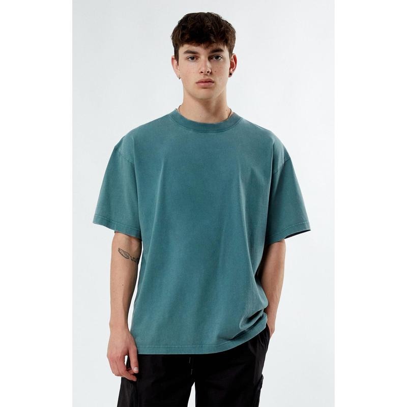 PacSun Men's Green Premium Solid Vintage Wash T-Shirt