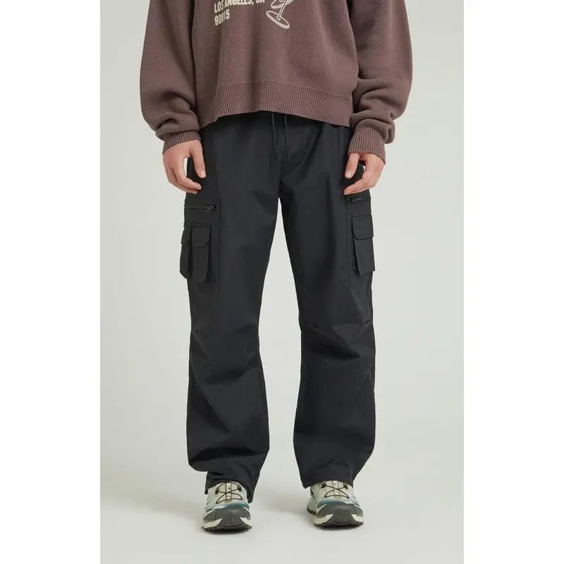 Pacsun Men's Black Nylon Baggy Cargo Pants