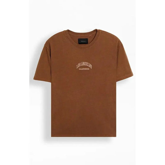 Pacsun Men's Brown Los Angeles Embroidered Vintage Wash T-Shirt