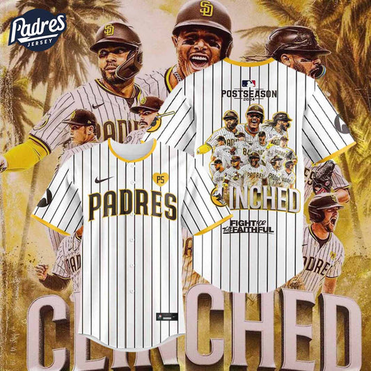 Padres San Diego Padres October Ready Clinched Stripe Baseball Jersey - Padres Jersey Oasis: Elevate Your Baseball Style Game