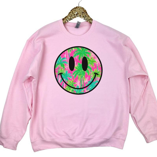 Palm Tree Happy Face Sweatshirt 'NLB'