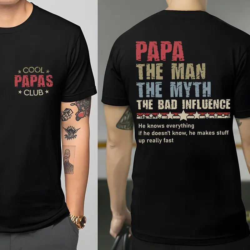 Papa The Man The Myth T-Shirt 2 Sides, Father's Day Shirt , Funny Gift For Husband Hoodie, Gift For Dad