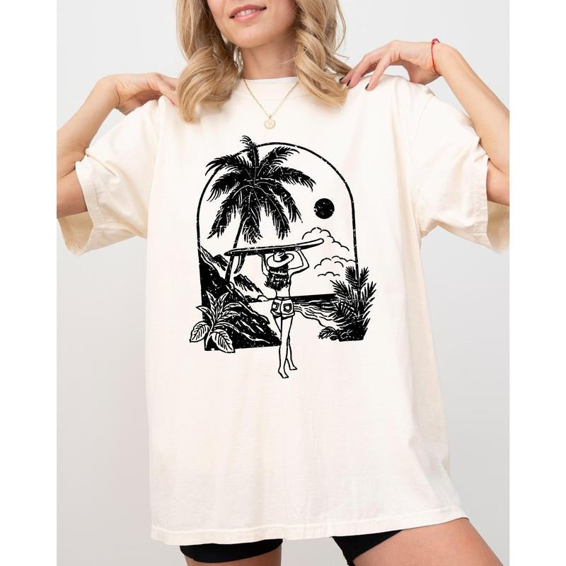 Paradise, Summer, Beach, Surf, Cowgirl, Western, Retro, Hot Girl Summer Tshirt, Women's Comfort Color Tee, Tshirt