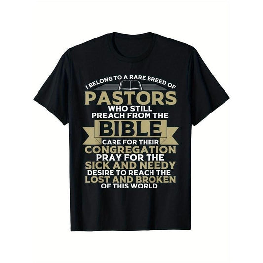 Pastor Preaching Bible Congregation Cotton Summer Pattern Men's T-shirt - comfortable, stylish Made in USA