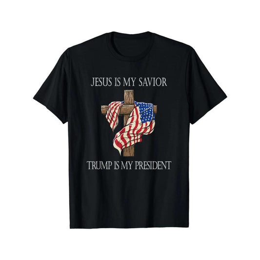 Patriotic American Flag & Jesus Graphic Tee - Soft Cotton, Breathable Men's T-Shirt for Running & Casual Wear, Sizes S-XXXL made in usa