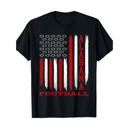 Patriotic American Flag Alabama Football Season Party T-shirt - 220g made in usa