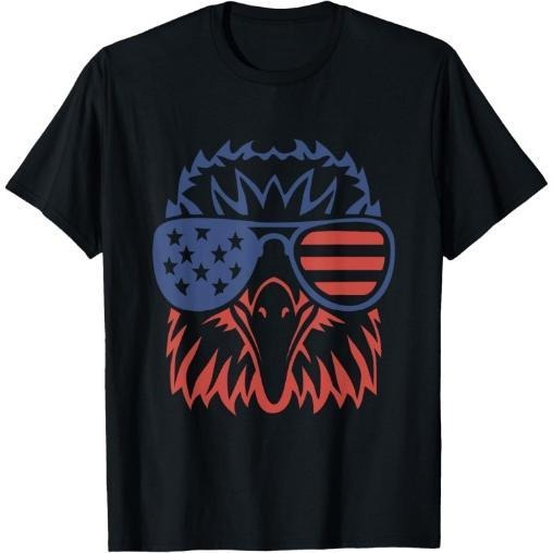 Patriotic Eagle 4th of July USA American Flag T-Shirt Made in USA
