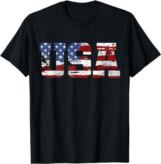 Patriotic Shirts For Men, American Flag USA United States Of America US 4th of July T-Shirt Menswear Top Casual Cotton Fashion Basic