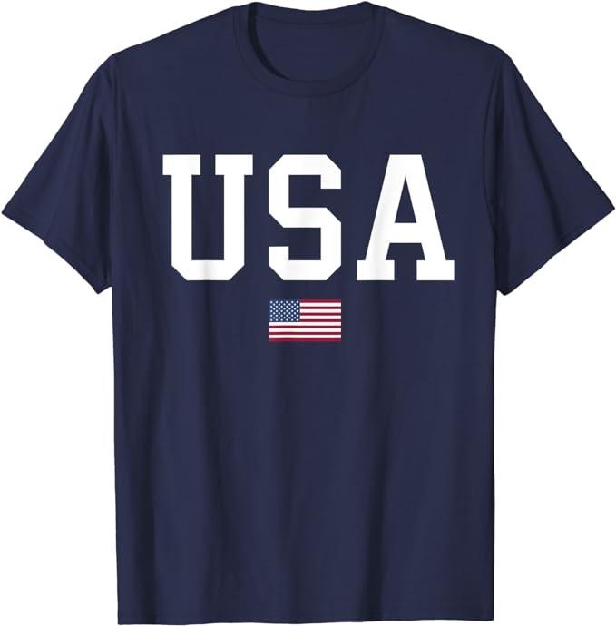 Patriotic Shirts For Men, USA Patriotic American Flag July 4th T-Shirt Menswear Top Casual Cotton Basic Fashion