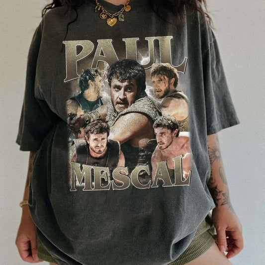 Paul Mescal Gladiator Comfort Colors Unisex T-shirt For Men- For Women, Celebrity Crush Shirt, Y2K 90s Retro Movie Bootleg Tshirt, Fit Soft Cotton Top