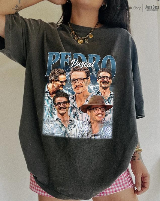 Pedro Pascal - Movie Celebration Comfort Colors Unisex Tshirt, Summer Pedro Pascal 90s Retro Bootleg Shirt, Fan Merch Celebrity Crush Top