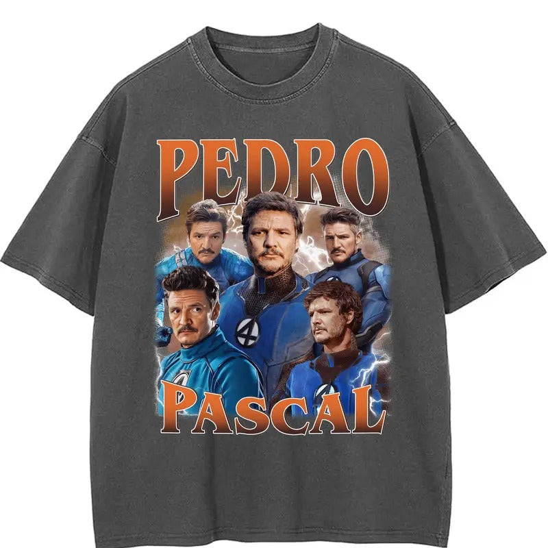 Pedro Pascal Fantastic 4 Comfort Colors Unisex T-shirt For Men- For Women, Y2K 90s Retro Movie Bootleg Tshirt, Fit Soft Cotton Prints Top Womenswear