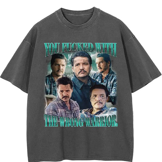 Pedro Pascal You F With The Wrong Warrior Comfort Colors Unisex Tshirt For Fan, Freaky Tales 90s Retro Movie Bootleg Shirt, Merch Celebrity Crush Top