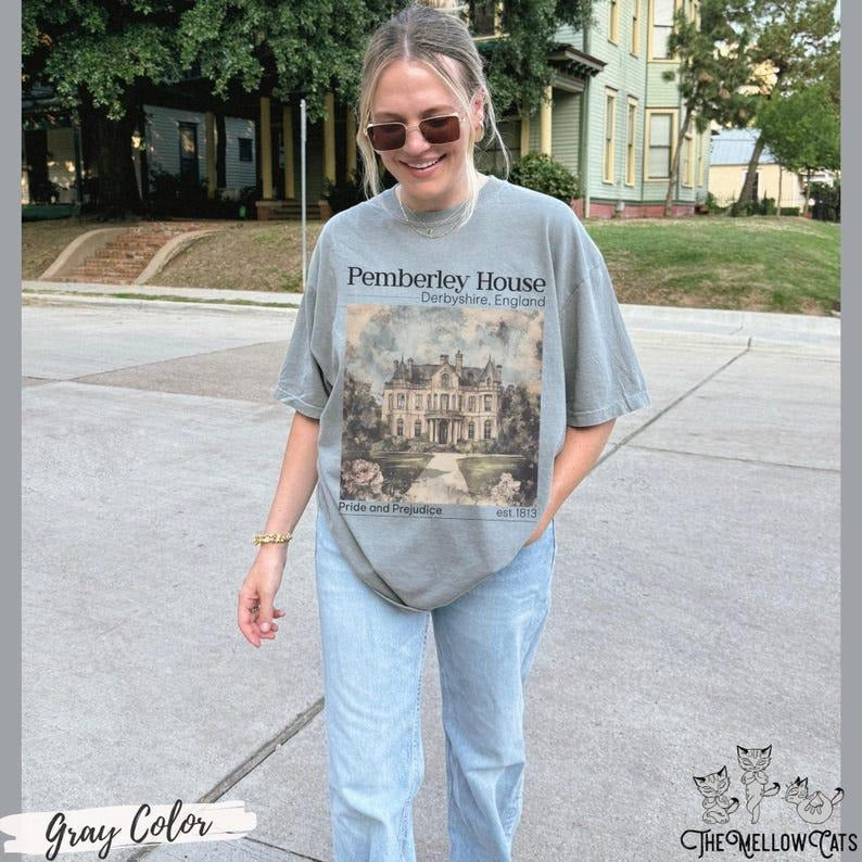 Pemberley est 1813 Pride and Prejudice tee Jane Austen merch Bookish shirt most ardently Fitzwilliam Darcy Classic Literature Apparel