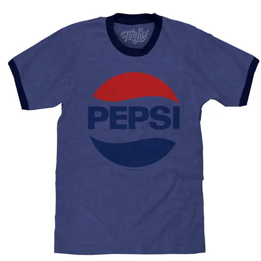 Pepsi Logo Ringer T-shirt - Blue