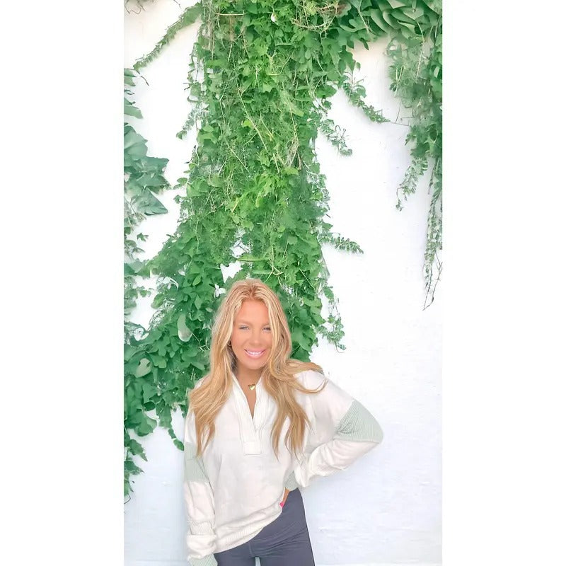 Perfect Timing Sage Detail Pullover