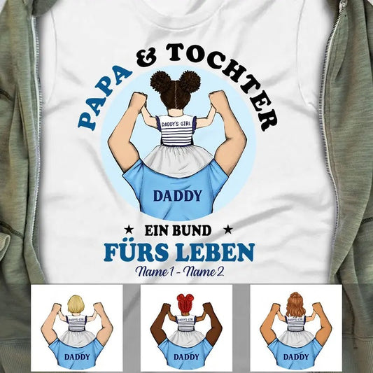 Personalized  Daddy And Daughter Papa &amp; Tochter German T Shirt AP174 73O58