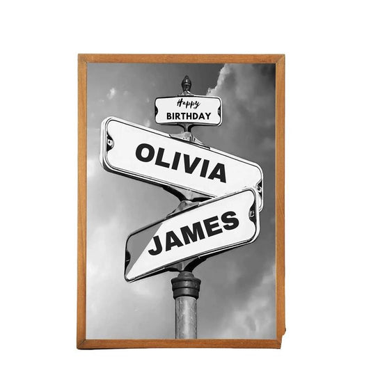 Personalized Couple Name Street Sign Poster, Vintage Street Sign, Perfect Newlywed Gift, Gifts For FiancÉ Fiancee, Poster Prints No Frame, Custom Name, Wall Art Room Decor, Gifts For Birthday Christmas