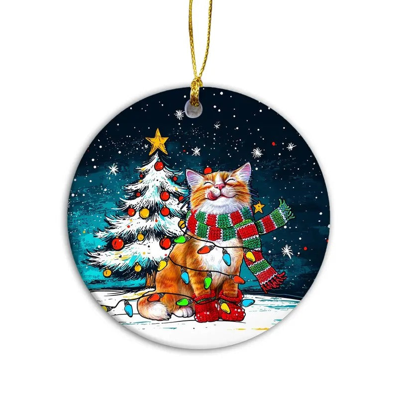 Pet Ornament Cat Winter Christmas Ornament, Kitty Christmas, Purrfect Christmas Cat Ornament, Feline Festivities, Cat Lovers, Pet Gifts