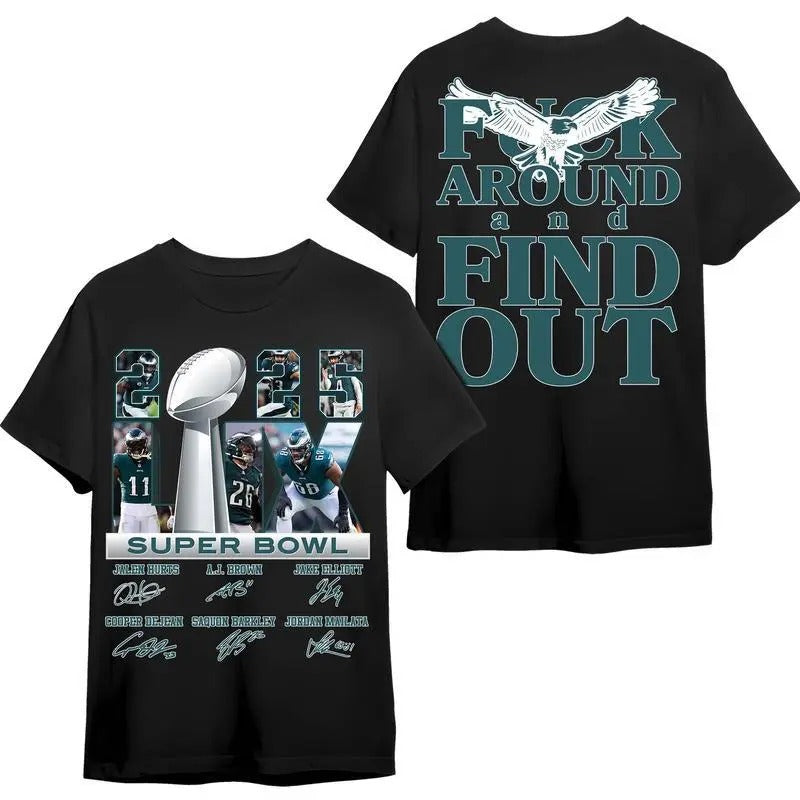 Ph1ladelphia Championship Sup Bowl Lix 2025 T-Shirt, Philly F around Find Out Shirt, Eagle Champions 2025 tshirt, Gameday Team Spirit Football Shirt Menswear Crewneck