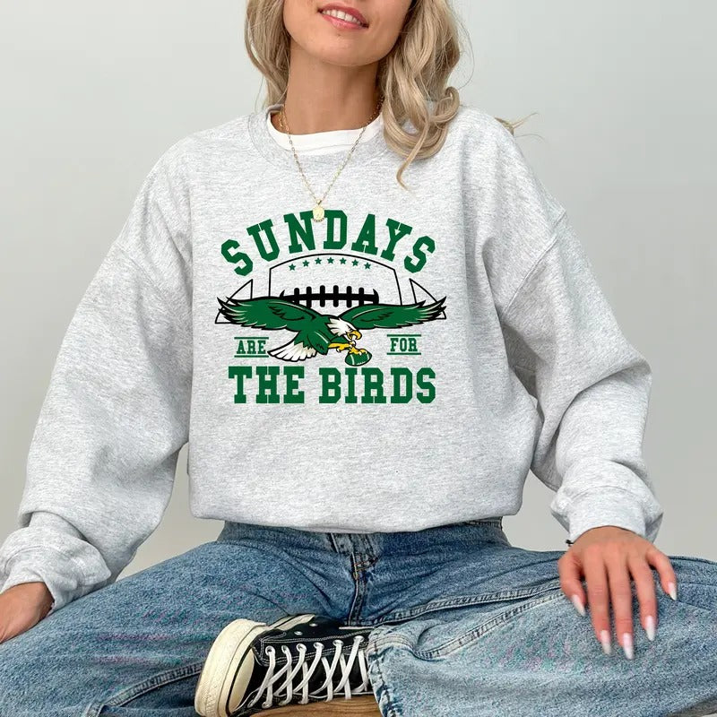 Philadelphia Football Sweatshirt, Sunday Are For The Birds, Vintage Philadelphia Crew Neck, Philadelphia Birds Sweater, Eagle Sweatshirt