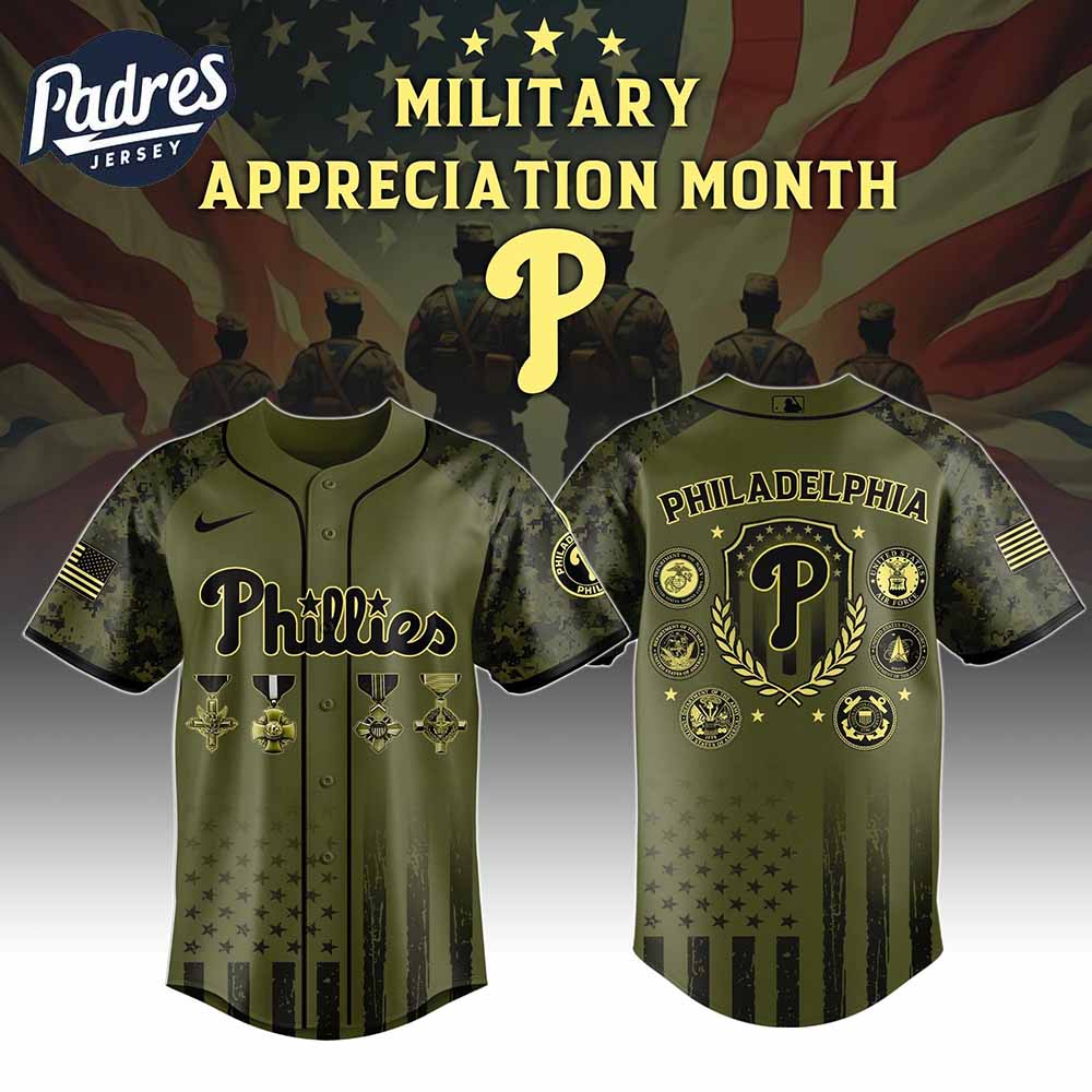 Philadelphia Phillies MLB x Military Appreciation Month Baseball Jersey - Padres Jersey Oasis: Elevate Your Baseball Style Game