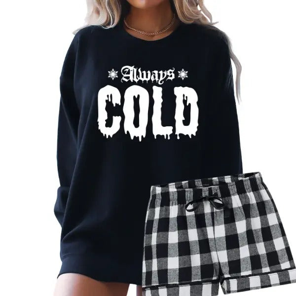 Pick Your Graphic - Grunge Goth Plaid Pajama Set, Long Pants or Shorts & Sweatshirt or T-Shirt,- Made to Order, Unisex Cotton Sleepwear, Loungewear