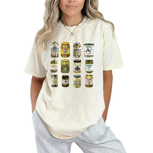 Pickle Jar T-Shirt, Vintage Canned Pickles T-shirt, Canning Season Shirt,  Pickle Lovers Tee, Pickles, Emotional Support Pickles Comfort Colors Tee, Streetwear Women Top, Summer Womenswear, Casual Crewneck Tshirt, Lady Shortsleeve Round Neck Underwear