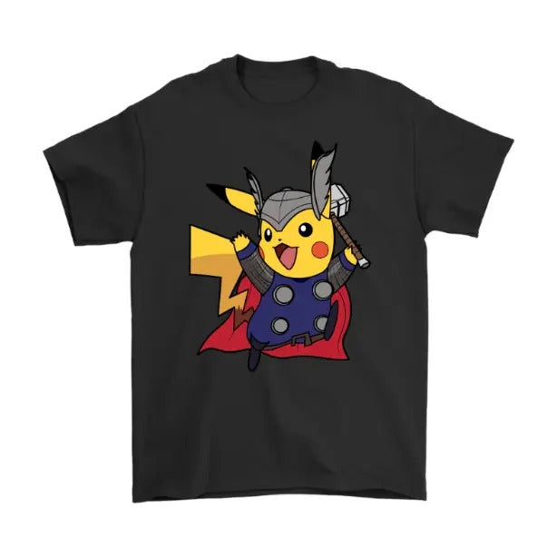 PikaThor Vintage Tee, Pikachu T-Shirt, Pokemon Tee, Anime Shirt, Animation Graphic Tees, Gym Shirt, Unisex T-Shirt, Gift For Men Women