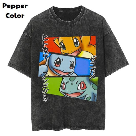 Pikachu Bulbasaur Squirtle Vintage Tee, Trio T-Shirt, Pokemon Graphic Tees, Pokemon Shirt, Unisex Anime Shirt, Menswear Womenswear Streetwear