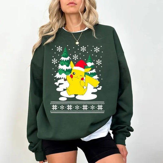 Pikachu Christmas Sweatshirt, Christmas Shirts for Anime Lovers, 90's Pokemon Lovers Christmas SweatShirt, Christmas Gifts For Pokemon Lovers, Pokémon Christmas Sweatshirt, Christmas Pokemon Shirt, Merry Christmas Shirt, Xmas Pikachu Shirt