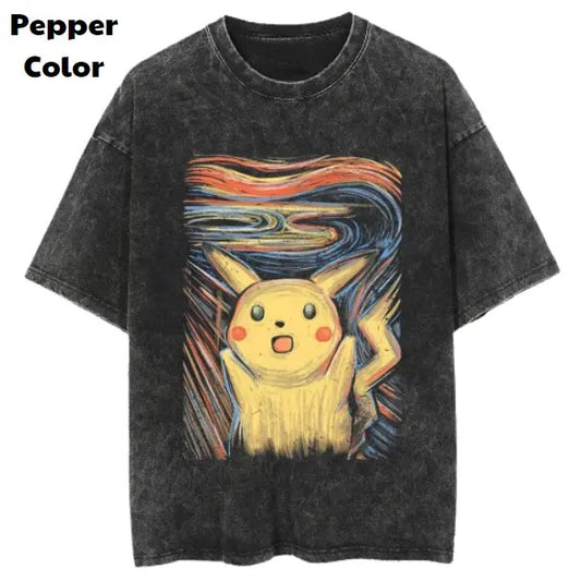 Pikachu Scream Vintage Tee, Pikachu T-Shirt, Pokemon Tee, Anime Shirt, Animation Graphic Tees, Gym Shirt, Unisex T-Shirt