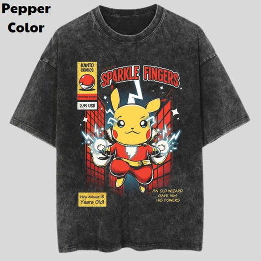 Pikachu Vintage Tees, God Thunder T-Shirt, Pokemon Graphic Tees, Pokemon Shirt, Unisex Anime Shirt, Menswear Womenswear Streetwear