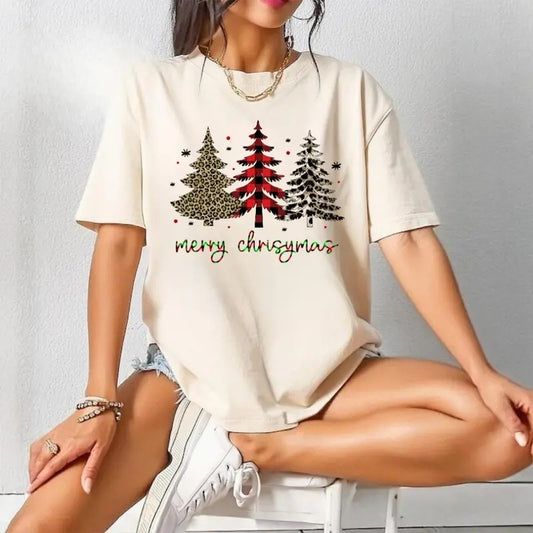 Pink Bow Christmas Tree Shirt, Cute Coquette Bow Christmas Shirt, Graphic Shirt Retro Adult Shirt Vintage T-Shirt Cotton Tee