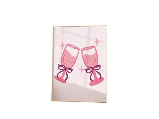 Pink Bow Coquette Hair Ribbon Coastal Cowgirl Decor, Preppy Aesthetic Balletcore Trendy Romantic Cottagecore Dorm Decor Art, Gifts For Women Bedroom Decor, Poster Prints No Frame, Wall Decoration, Vintage Poster Art, Gifts For Birthday Christmas