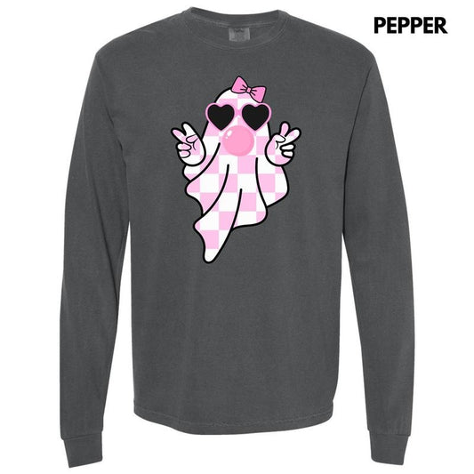 Pink Bubblegum Ghoul Long Sleeve Comfort Colors T-Shirt 'NLB'