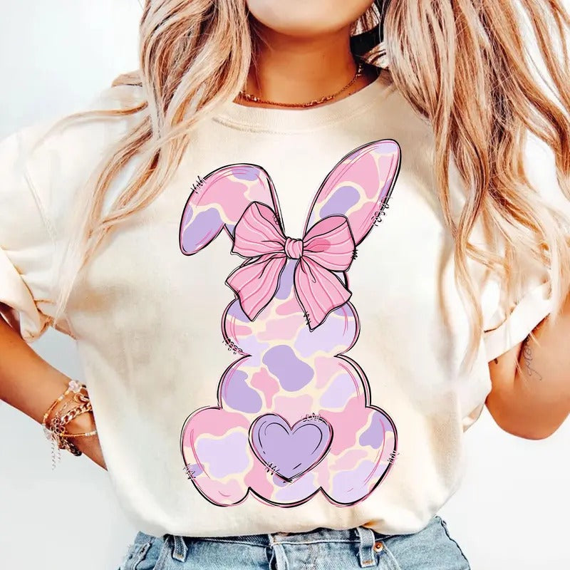 Pink Camo Bunny Egg Hunter Shirt, Bunny Easter's Day Sweater, Pink Camoflage Bunny Egg Hunt Retro Shirt, Easter Day Gift