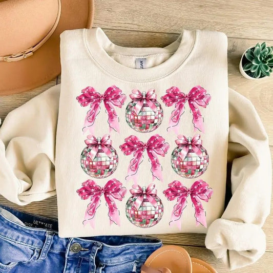 Pink Coquette New Year 2025 Shirt, Retro New Years Shirt, Disco Ball Shirt, New Year New Me Shirt, 12 New Chapters, Hello 2025 Shirt, Coquette Bow