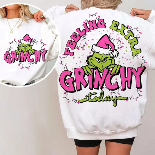 Pink Feeling Extra Grincy Today shirt Hoodie Sweatshirt, Pink Christmas, Grinc Christmas , Retro Christmas , Christmas Shirt, Sublimation Designs
