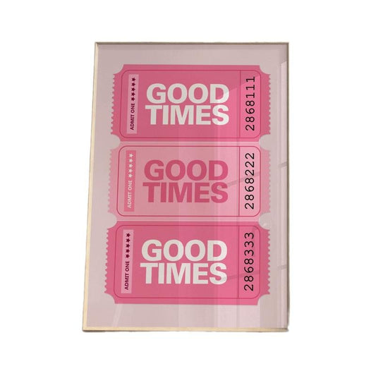 Pink Good Times Ticket Poster, Typography Wall Art Print, Retro Concert Decor, Gifts For Her Women Bedroom Wall Decor, Poster Prints No Frame, Wall Art Room Decor, Large Wall Art, Gifts For Birthday