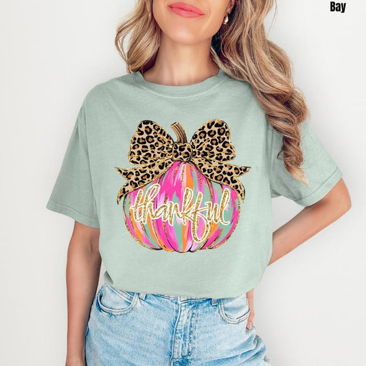 Pink Thankful Pumpkin Comfort Colors T-Shirt 'NLB'