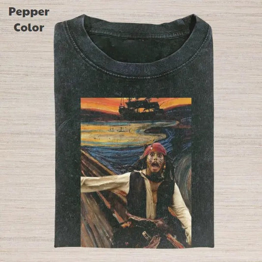Pirates of the Caribbean Vintage Graphic Tee, Jack Sparrow T-Shirt, Movies Tee, Unisex Meme Cringe Funny Dumb Shirt, Menswear Womenswear Streetwear Cotton Comfort